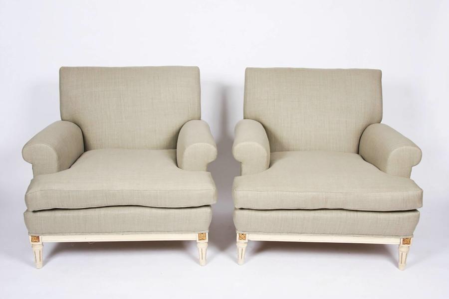 Pair of Upholstered Salon Chairs