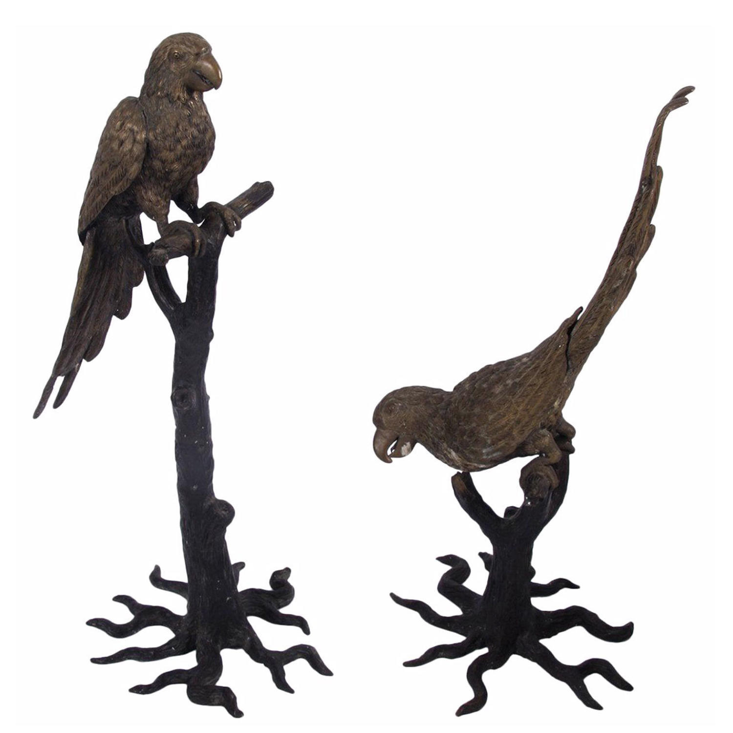 Pair of Parrot Sculptures