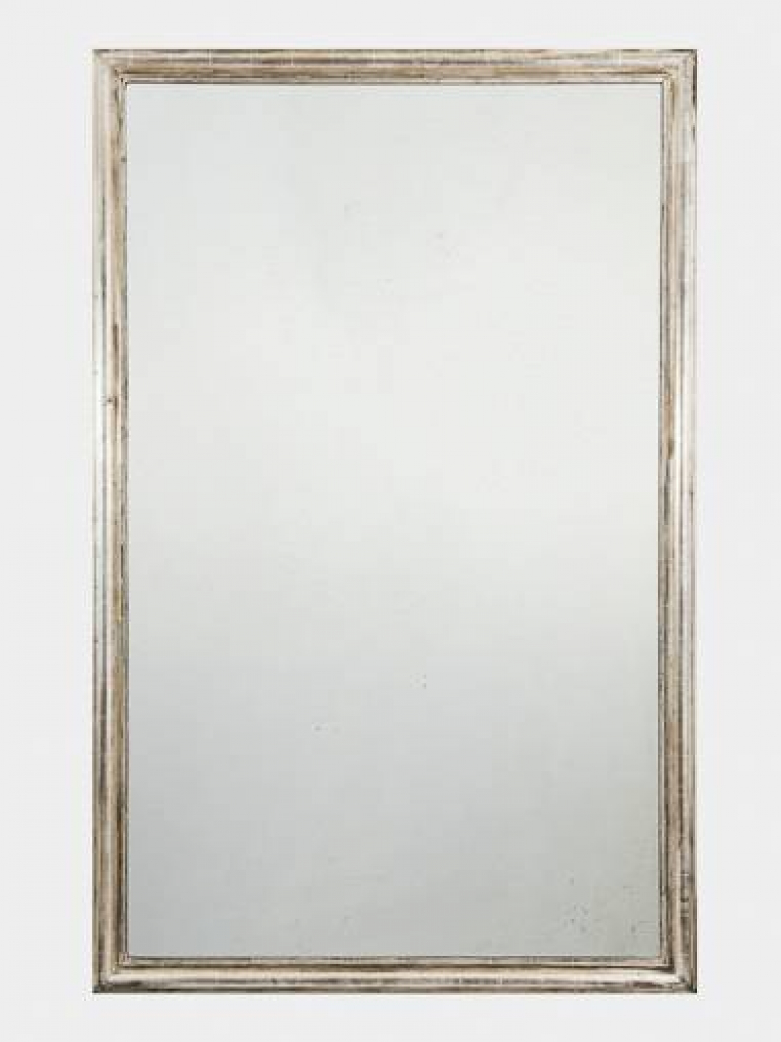 Large C19th French silver leaf mirror.