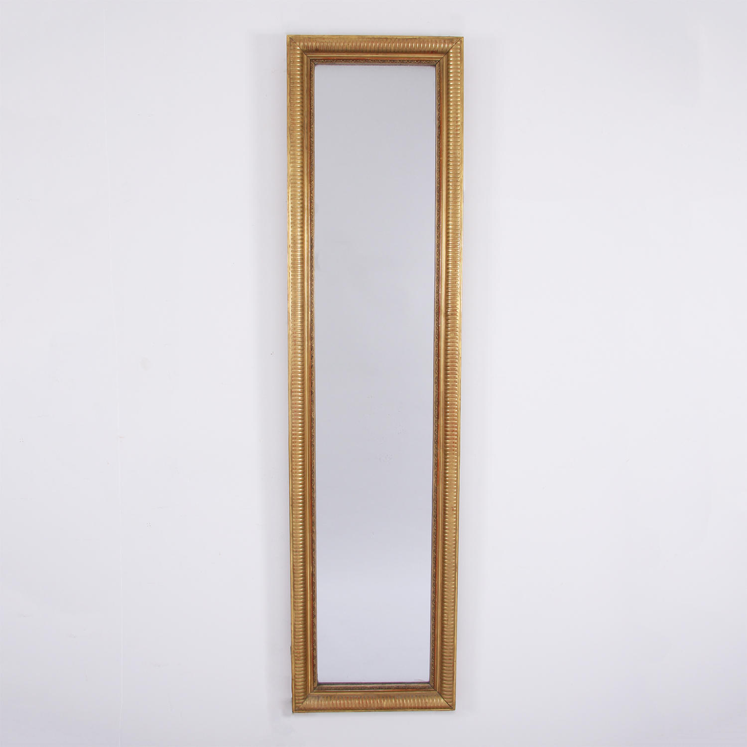Tall Reeded Giltwood Mirror