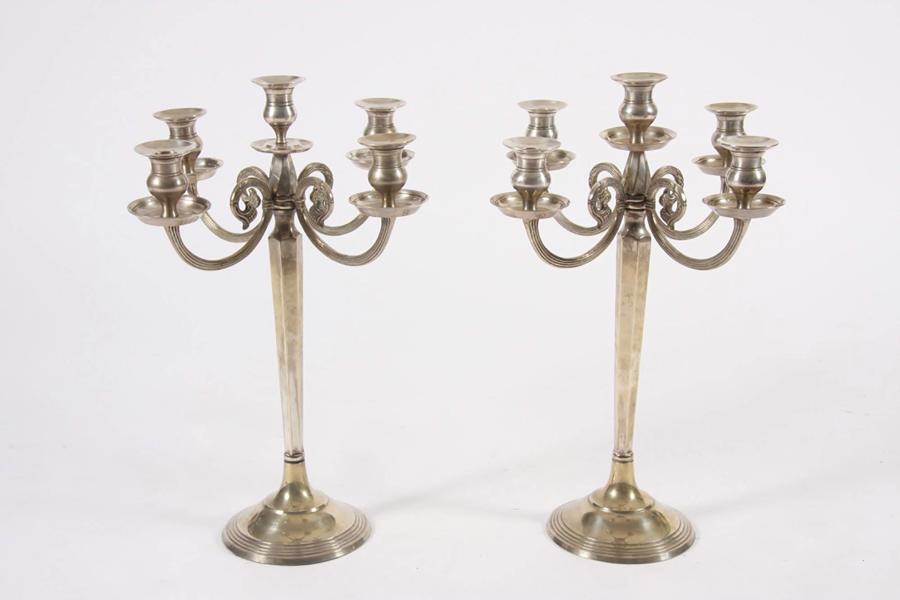 Pair of Silver Plated Candelabra