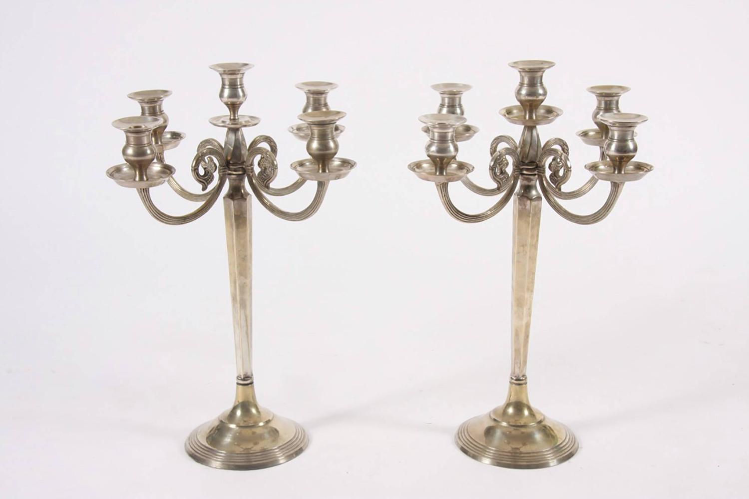 Pair of Silver Plated Candelabra