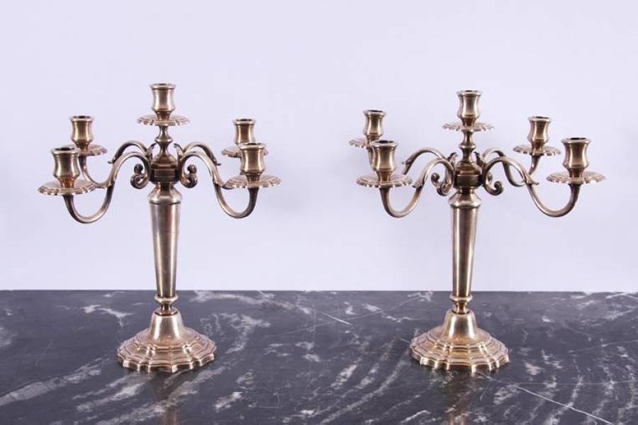 Pair of Silver Plated Candelabra