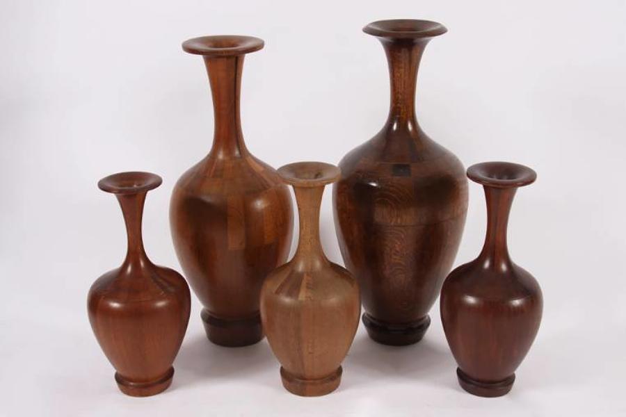 Set of Wooden Vases