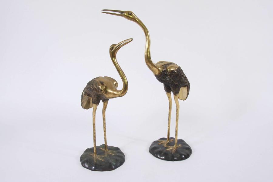 Pair of Brass Cranes