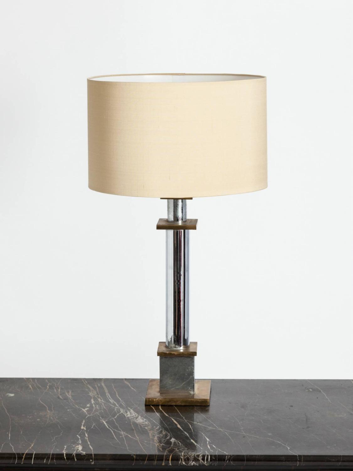 Chrome & Brass Table Lamp