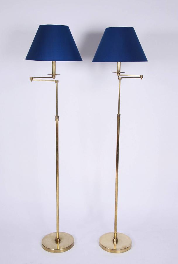 Pair of Adjustable Height Floor Lamps
