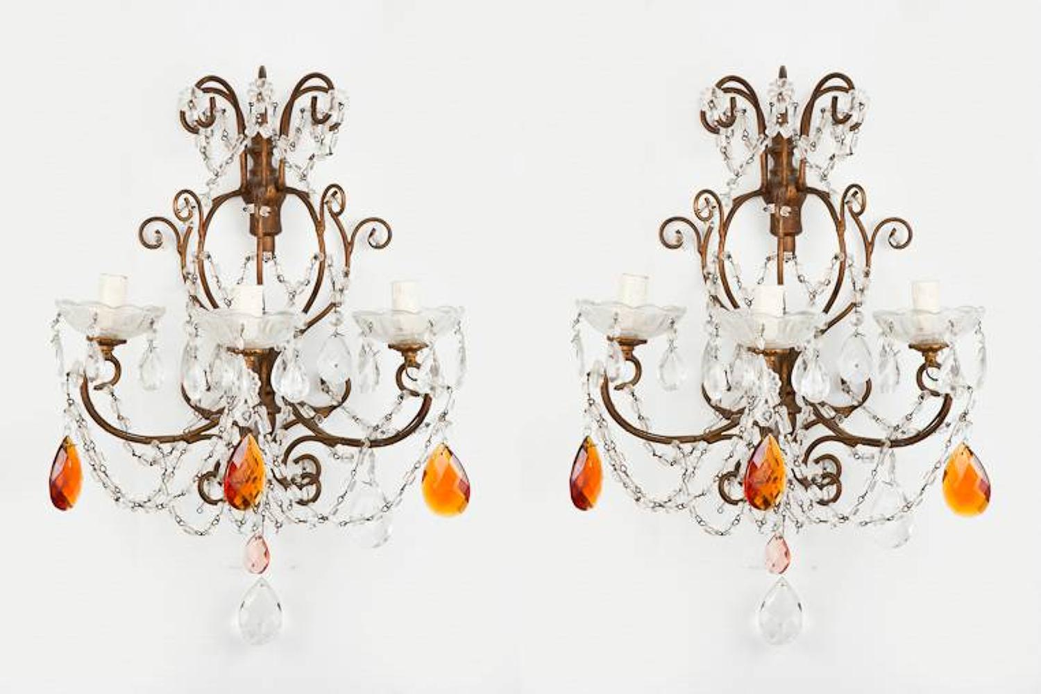 Pair of French 1960`s Wall Sconces
