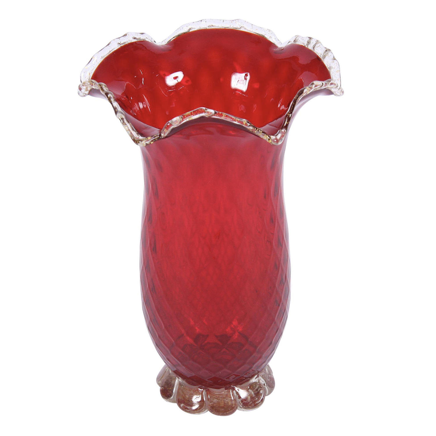 Red Glass Vase Murano