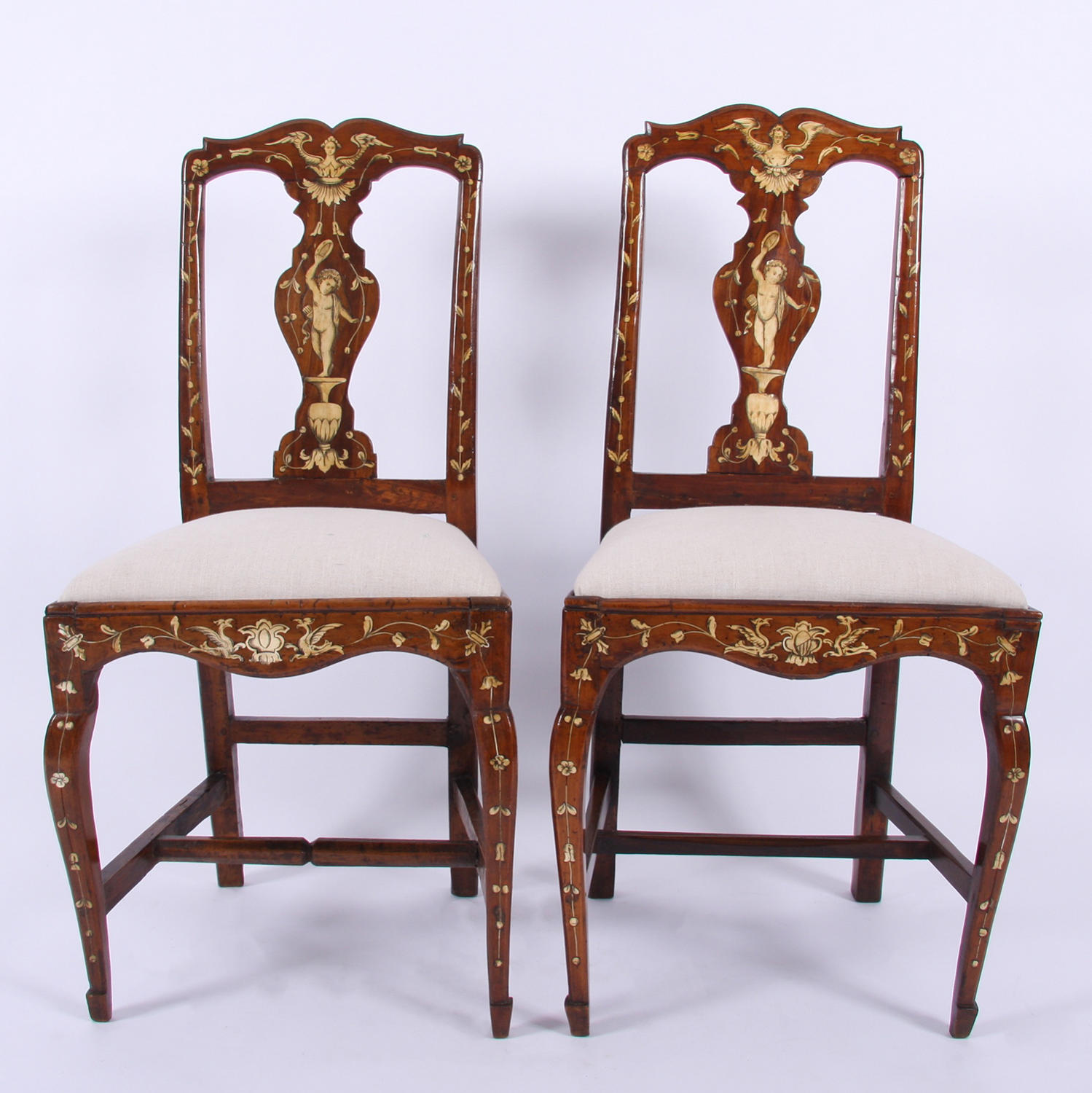 Pair of Ivory Inlaid Chairs