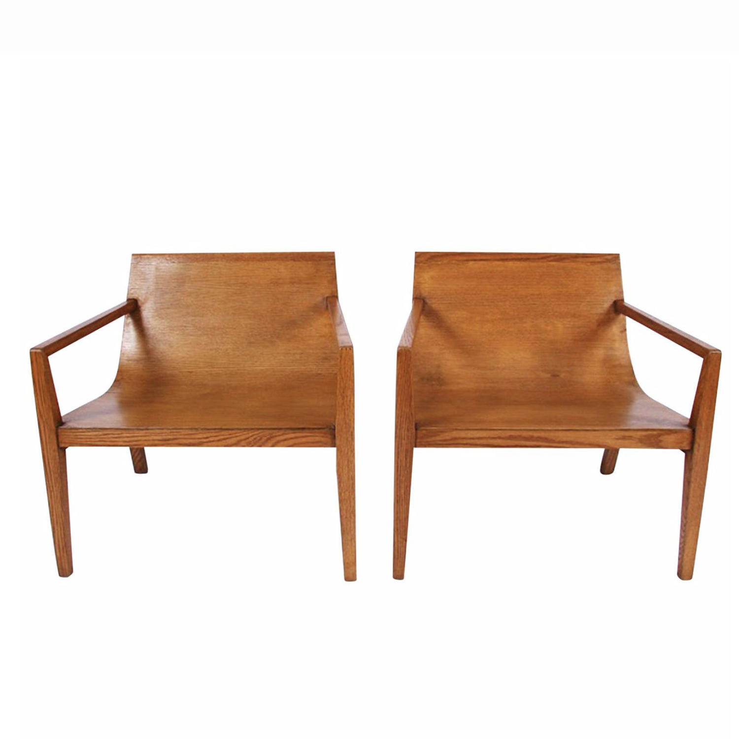 Pair of Modernist Oak Armchairs