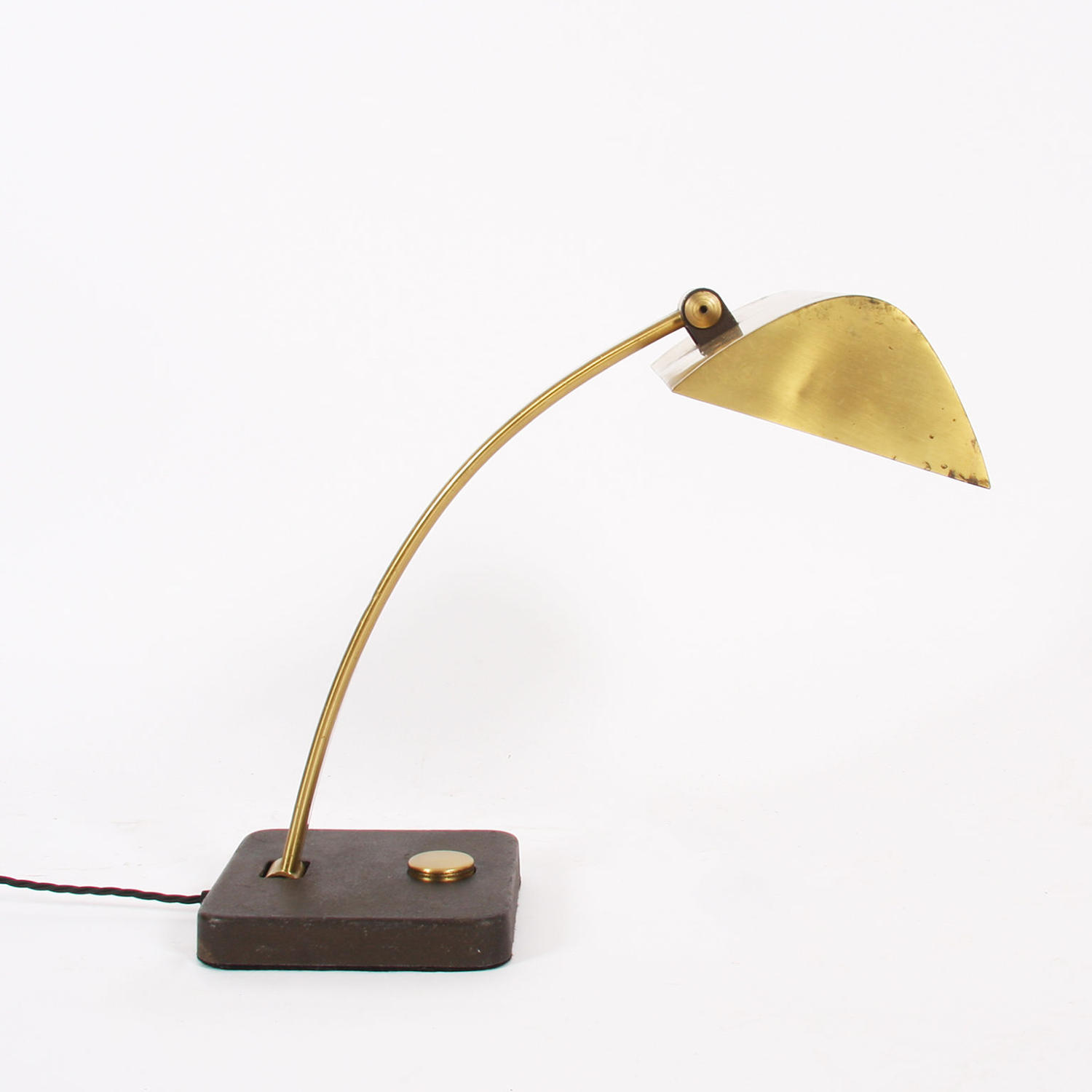 Brass Desk Lamp with Button