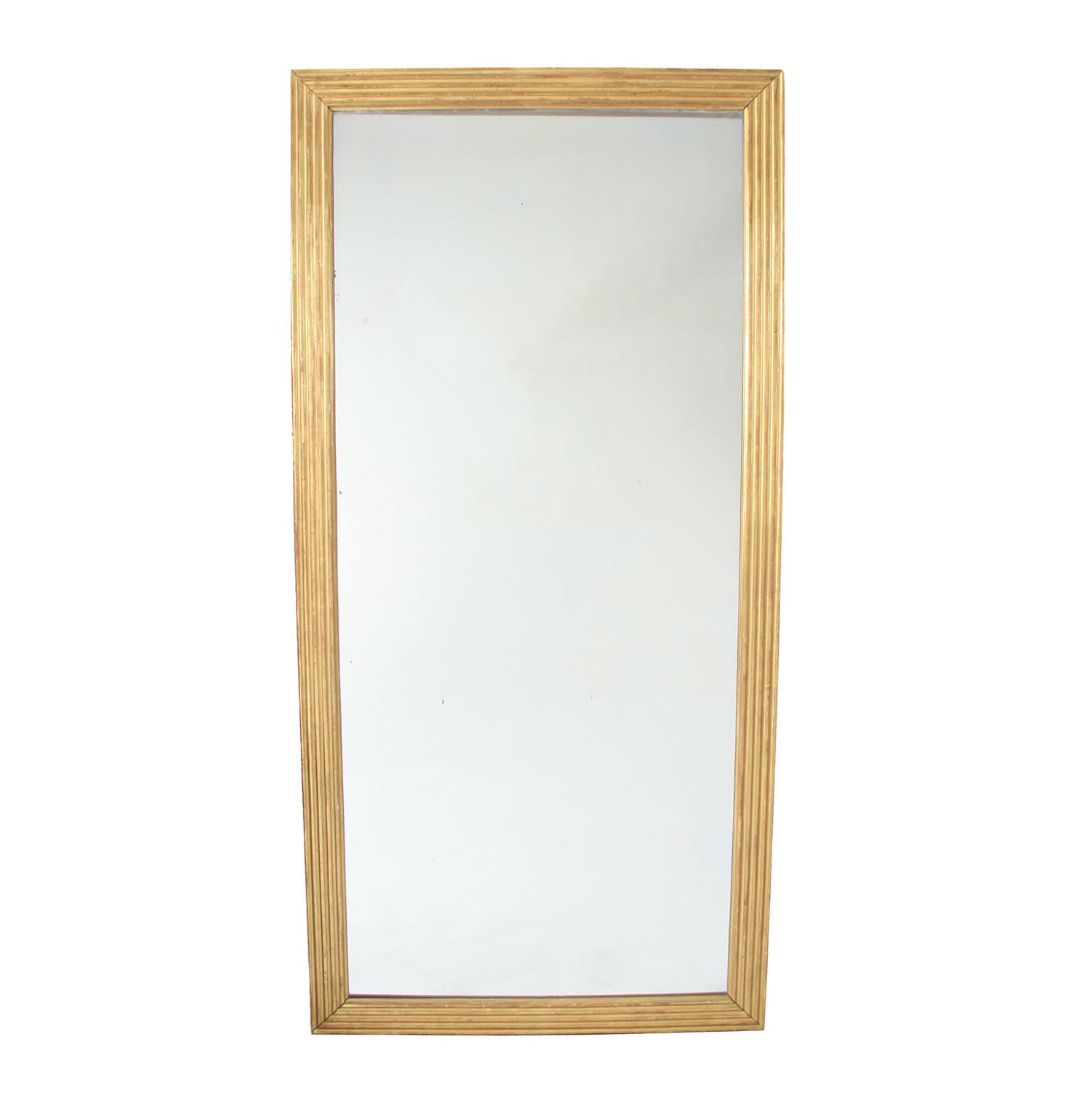 Large Giltwood Mirror with Reeded Frame