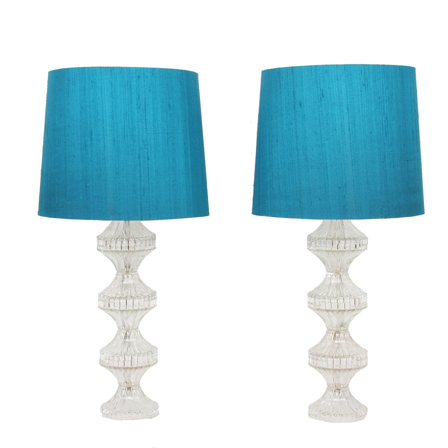 Pair of Large Glass Table Lamps