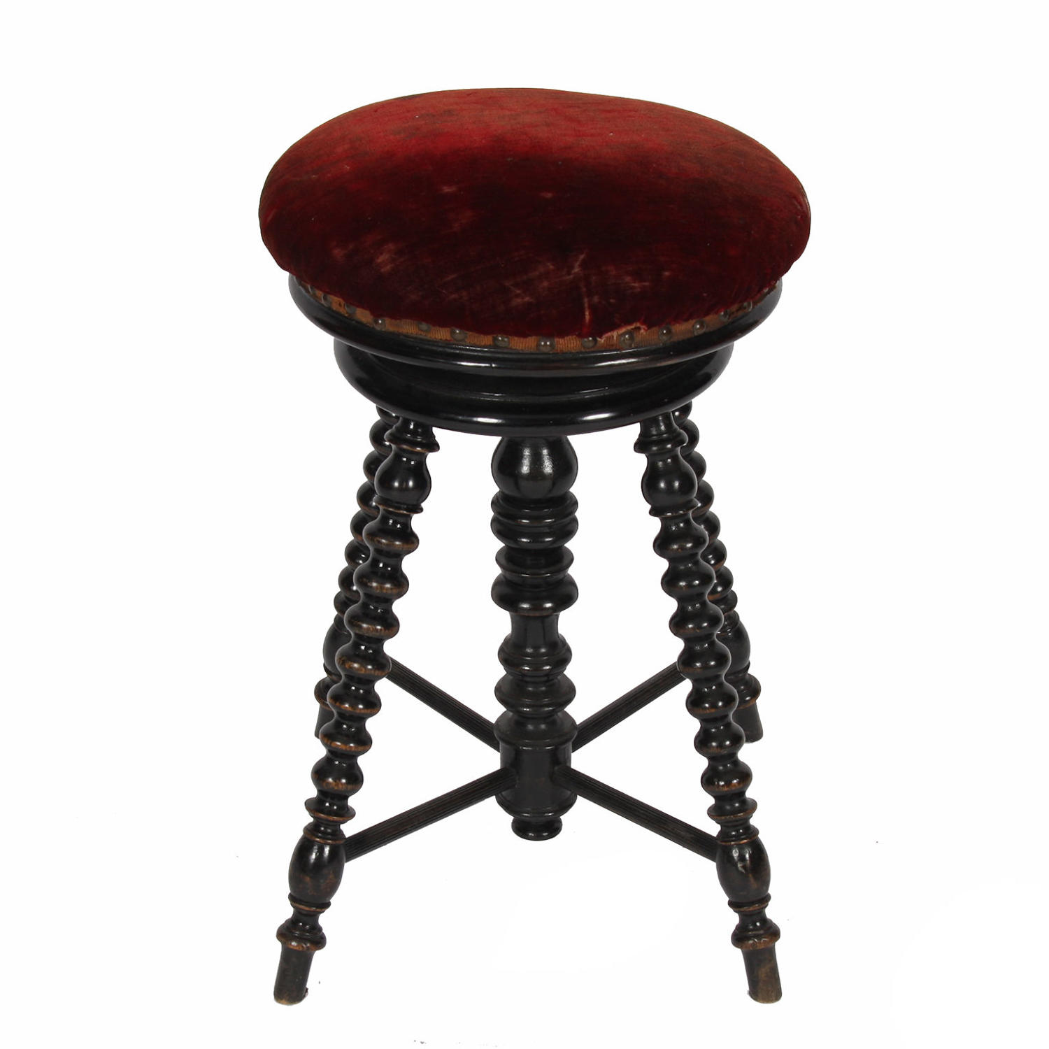Stool with Red Velvet Seat