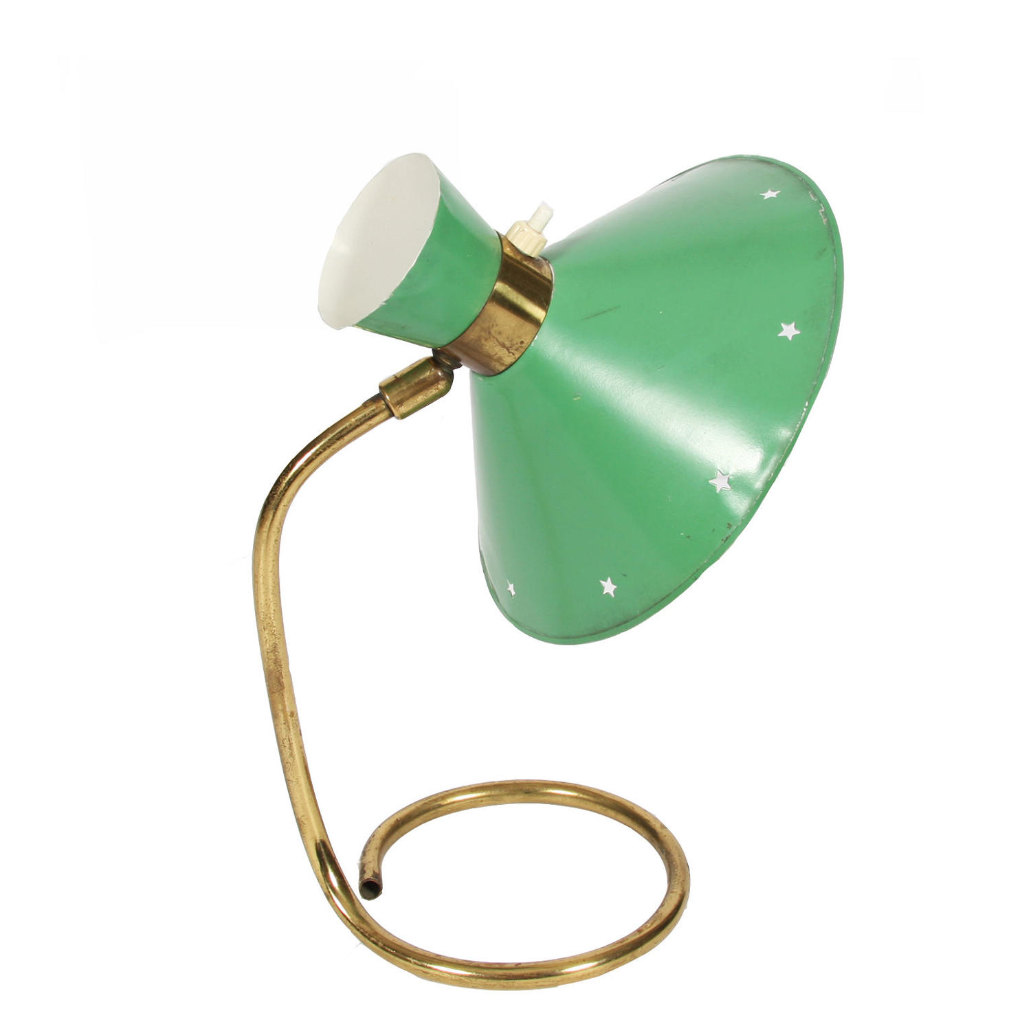 Small Green Desk Lamp by René Mathieu for Lunel
