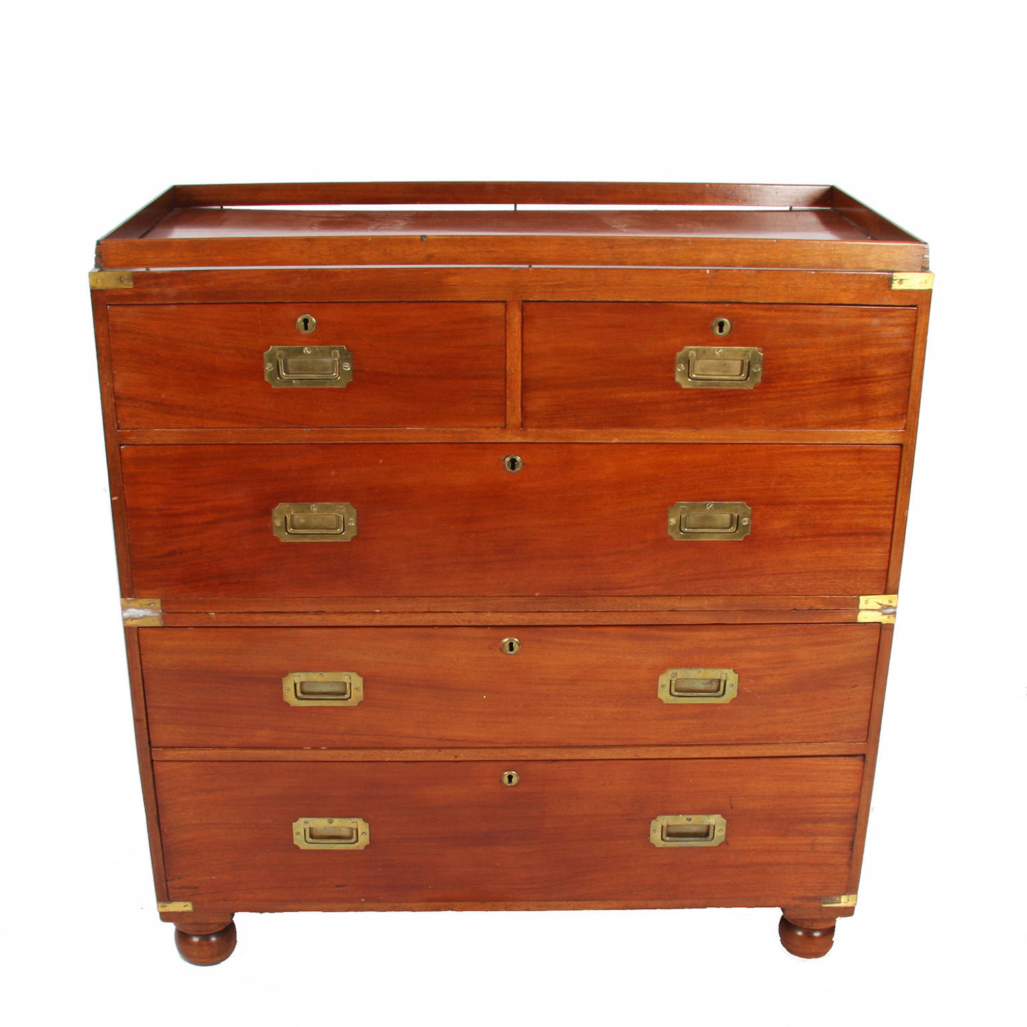 Mahogany Campaign Chest with Brass Details