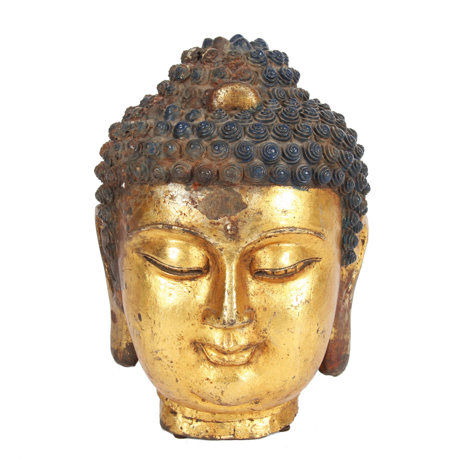 Chinese Gilt Metal Buddha Head