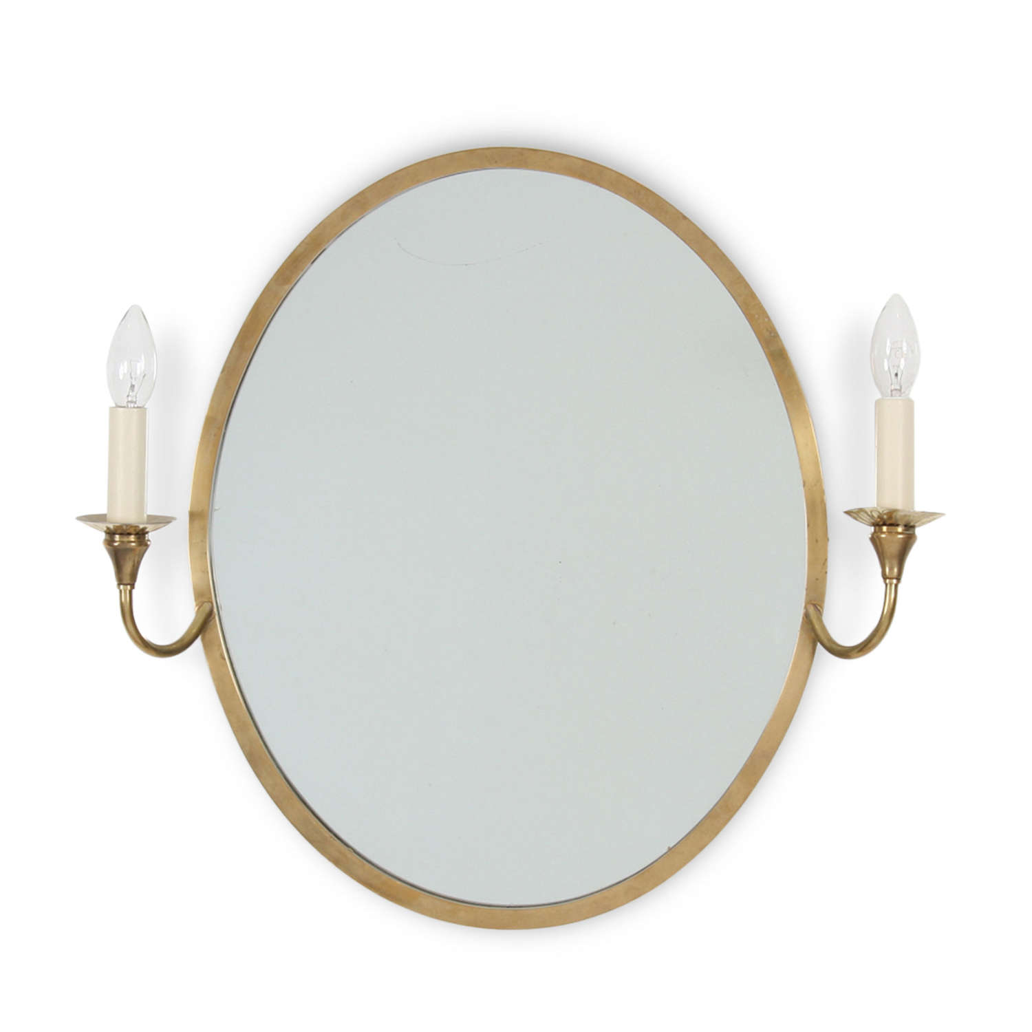 French Oval Mirror With Candle Lights