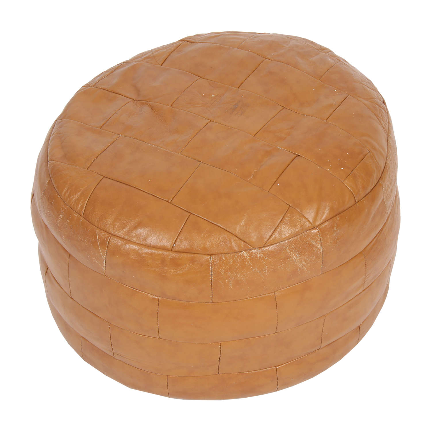French Leather Pouffe