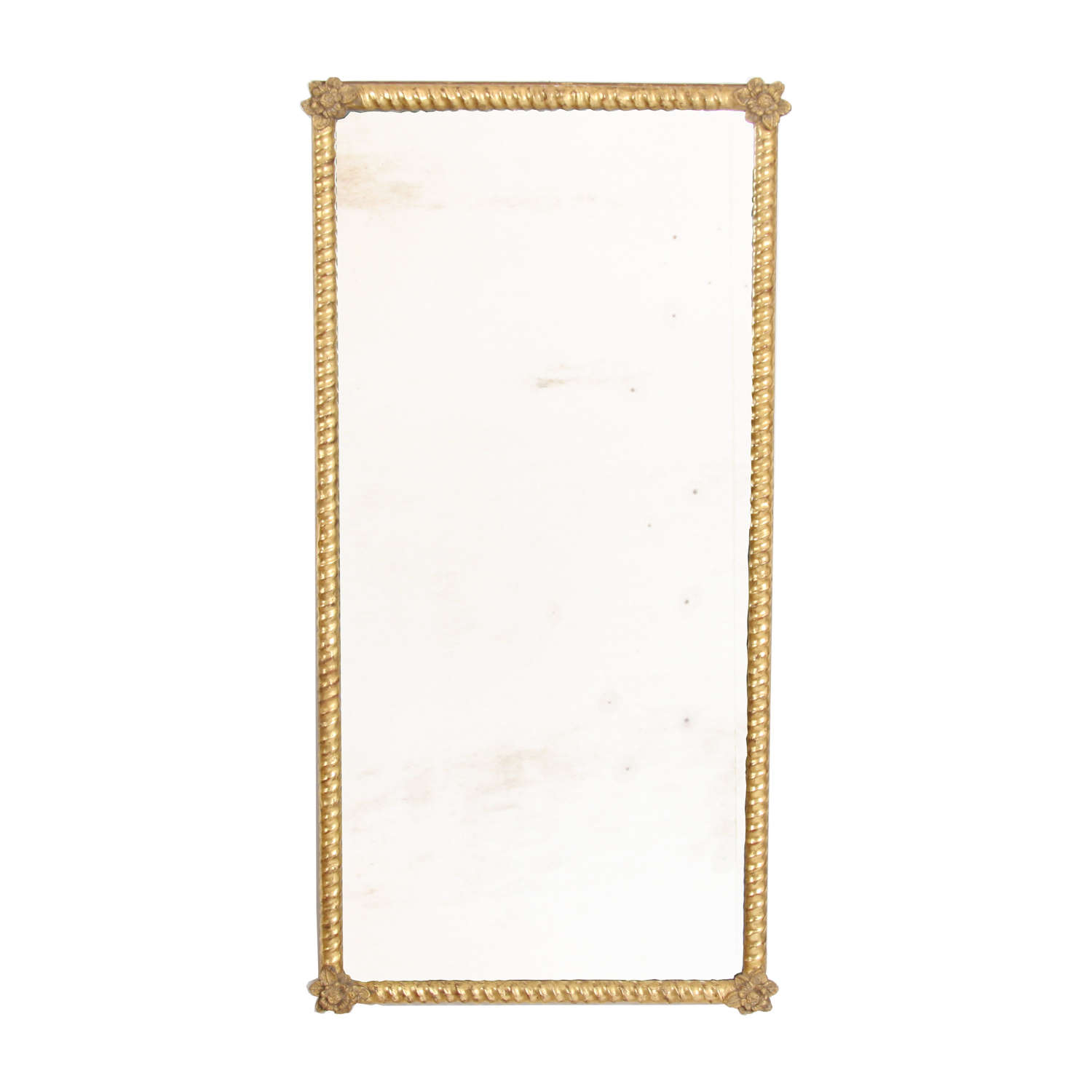 French Giltwood Mirror with Rope Twist Detail