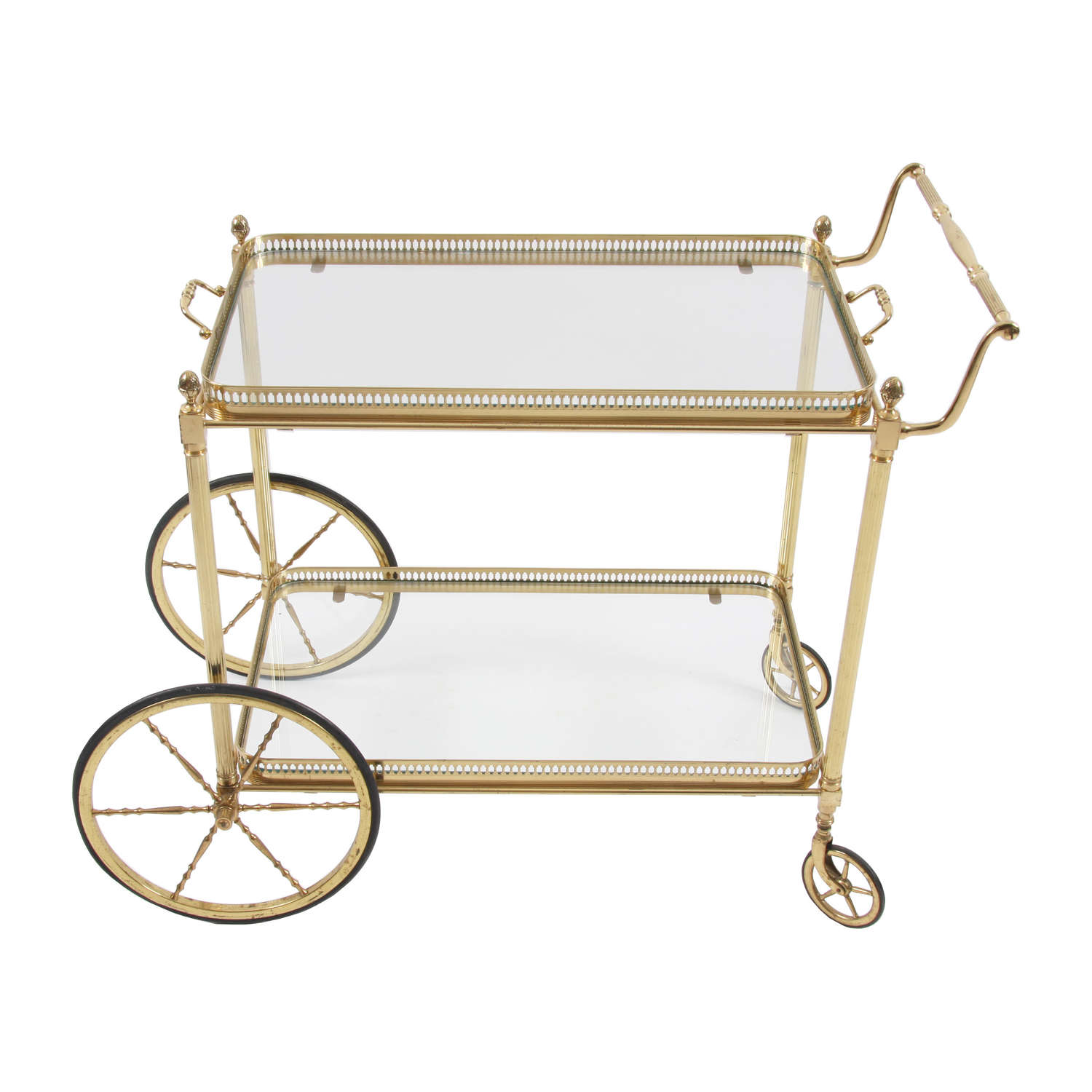 French Brass and Glass Bar Trolley