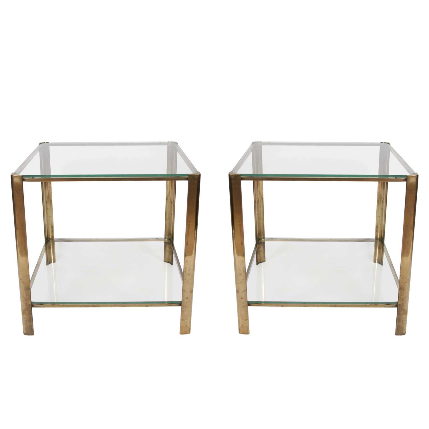 Pair of Jacques Quinet Square Side Tables
