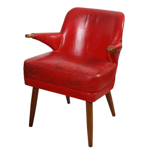 English 1950s Red Leather Chair