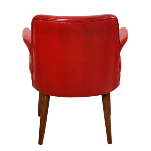 English 1950s Red Leather Chair