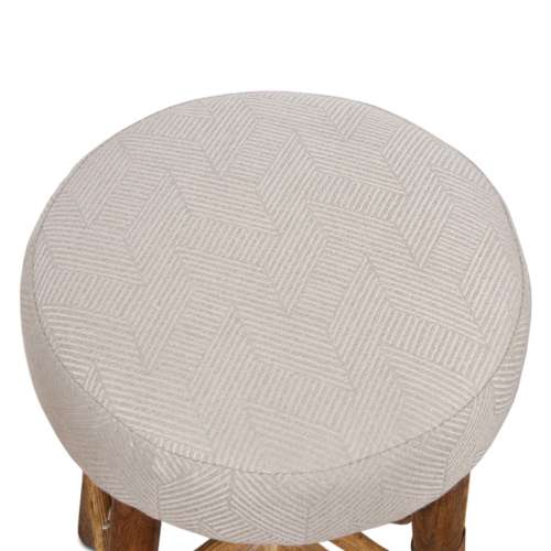 Pair of French 1920s Wood and Cane Upholstered Stools