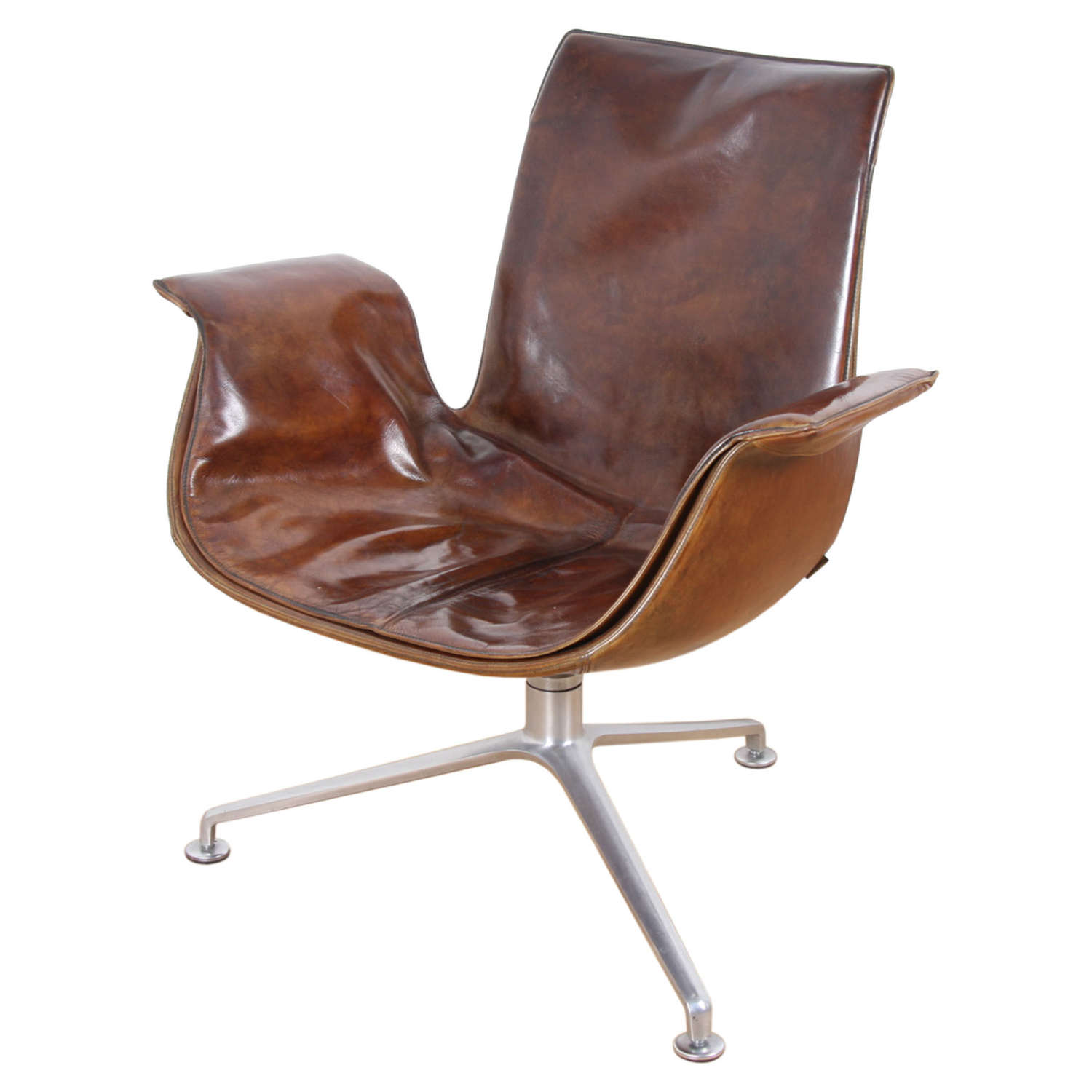 Leather Chair, Designed by Kastholm and Fabricius for Walter Knoll