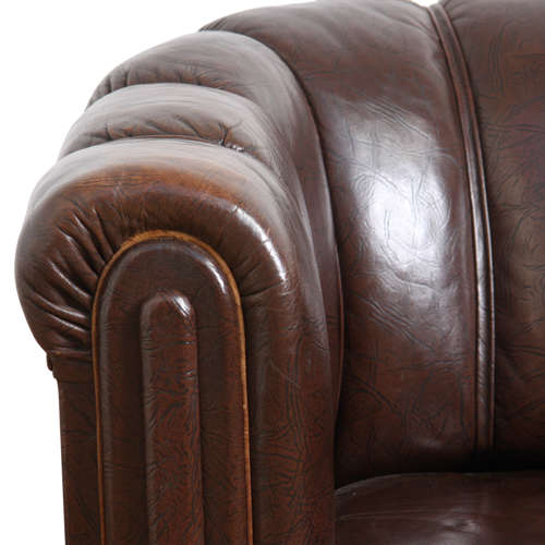 Pair of French 1950s Leather Club Chairs