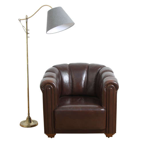 Pair of French 1950s Leather Club Chairs