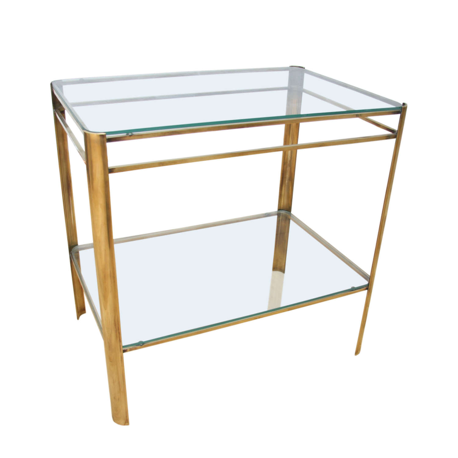 Jacques Quinet 1960s Brass and Glass Side Table