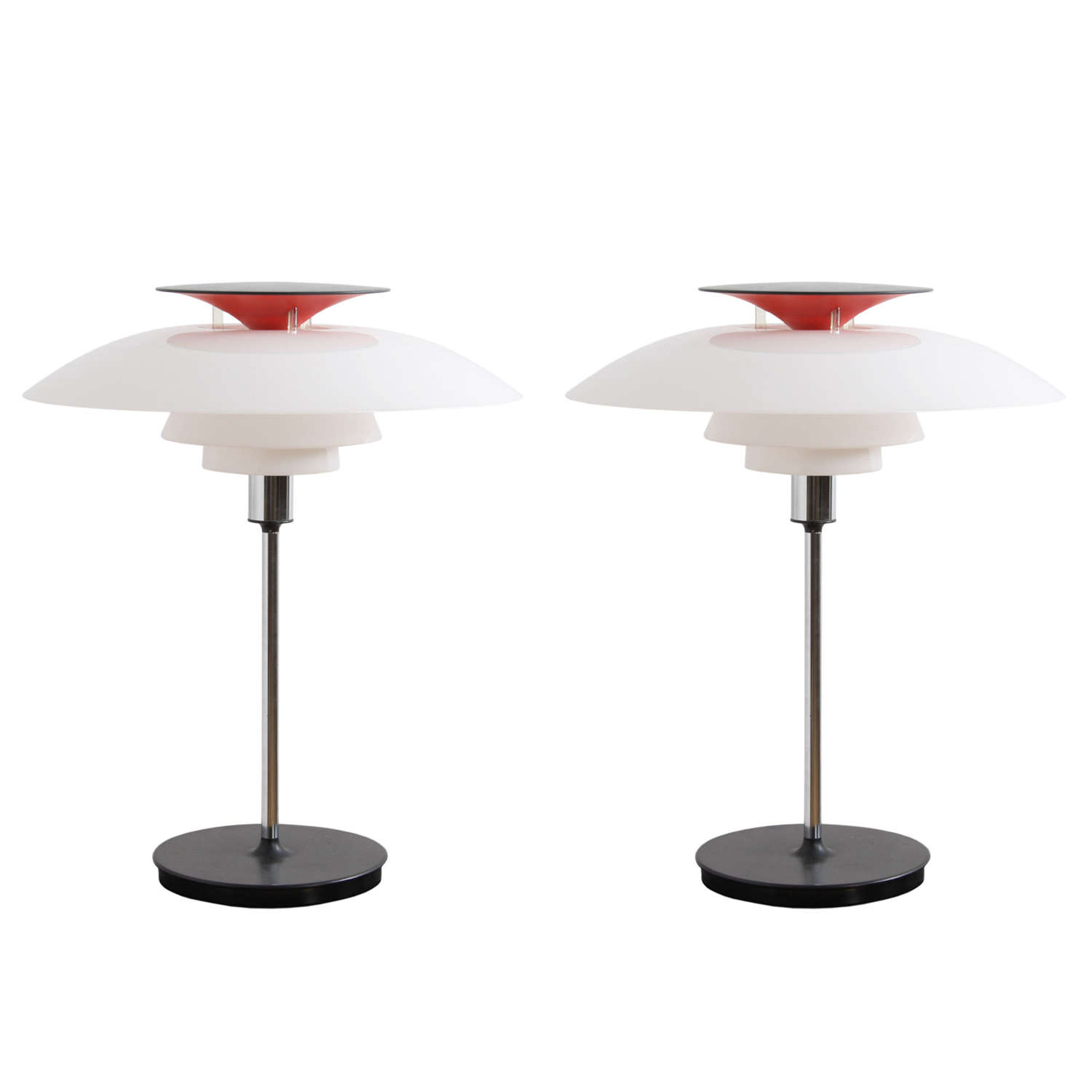 Pair of 1970s Louis Poulsen Danish Table Lamps