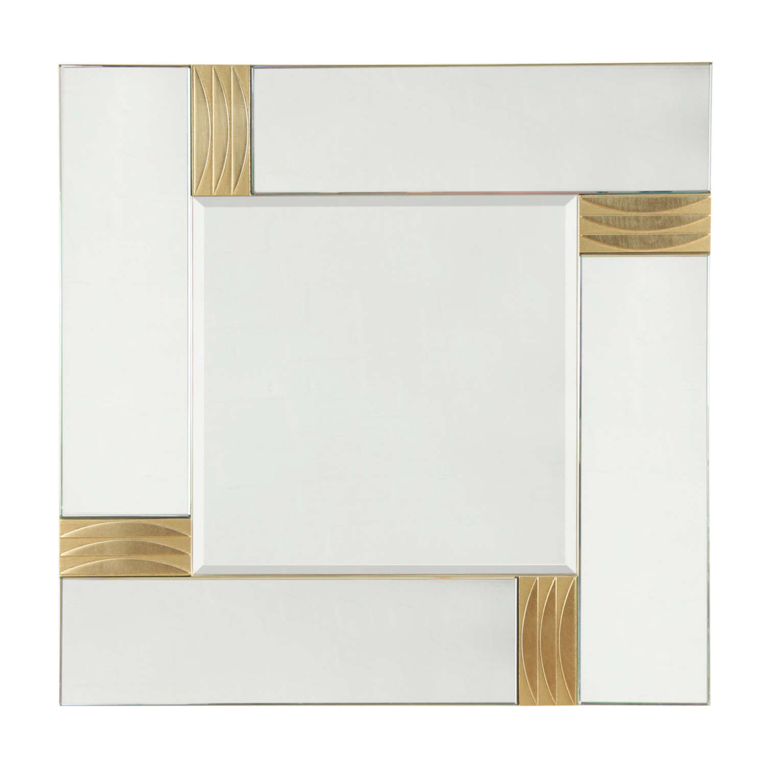 Brass and Glass 1970s Mirror