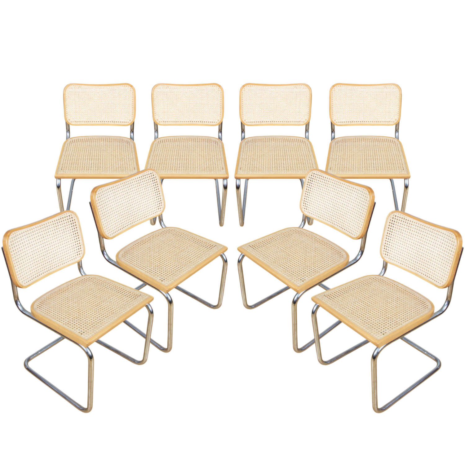 Set of 8 1970s Cesca Chairs, Italian