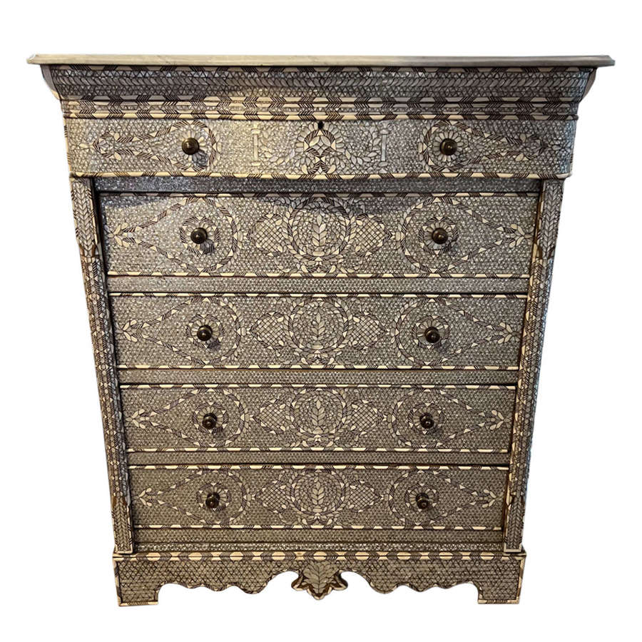 Syrian Chest With Mother of Pearl Inlay