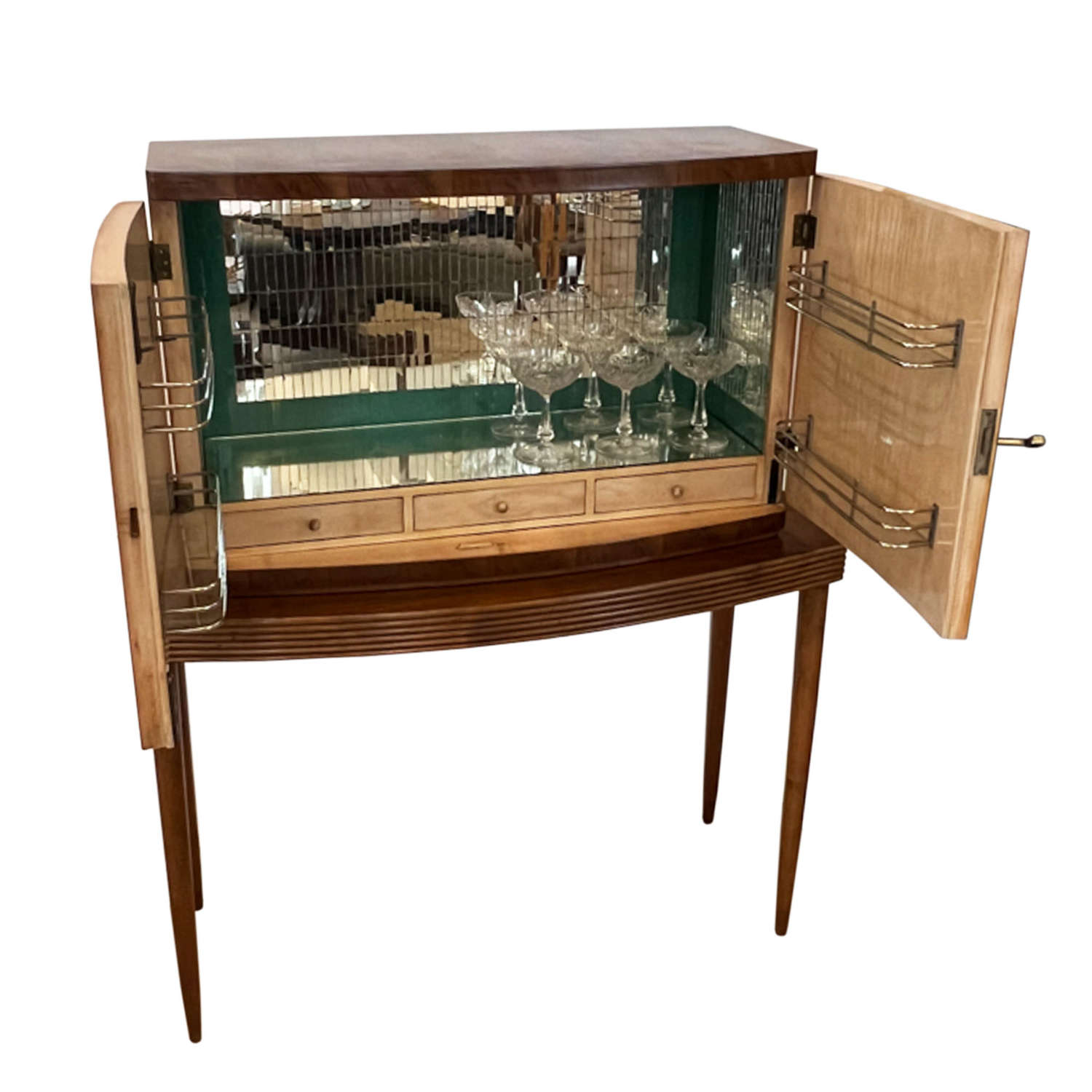 French 1950s Walnut Cocktail Cabinet