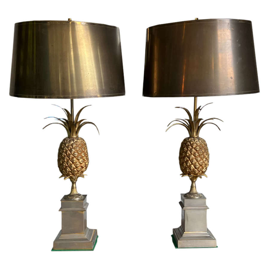 Pair of Large Pineapple Table Lamps
