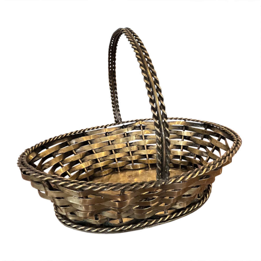 French 1960s Brass Basket