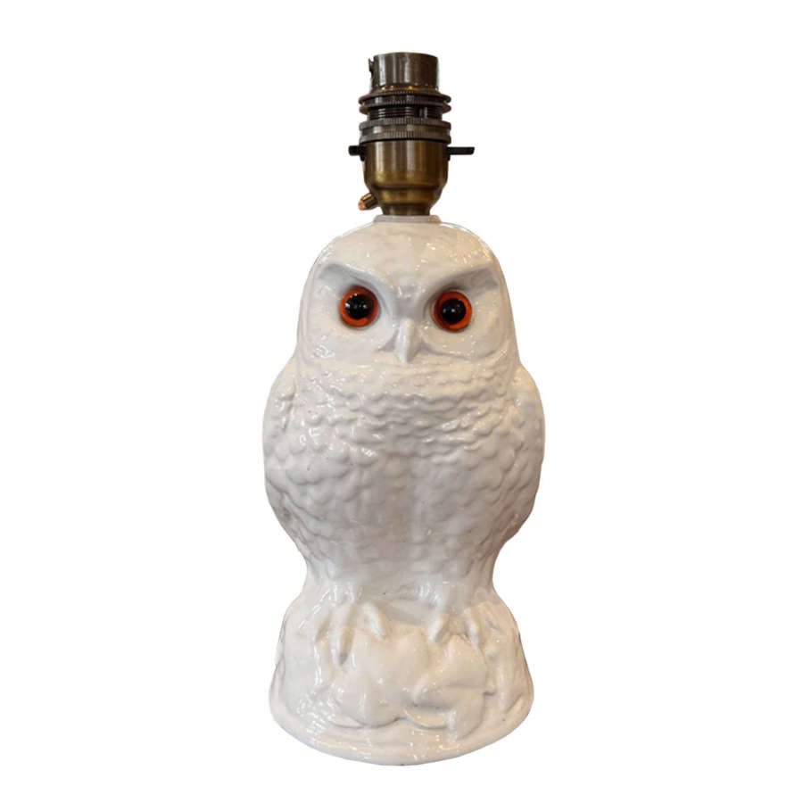 French 1960s Ceramic Owl Table Lamp