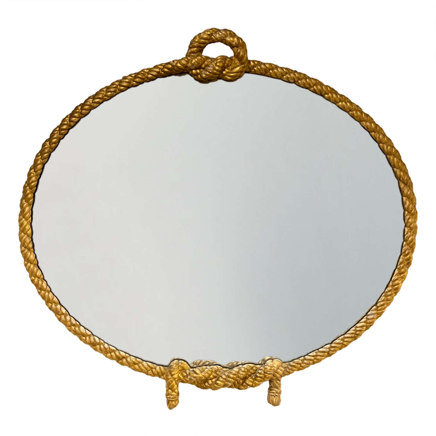 19th Century Giltwood Rope Twist Mirror With Original Mercury Glass