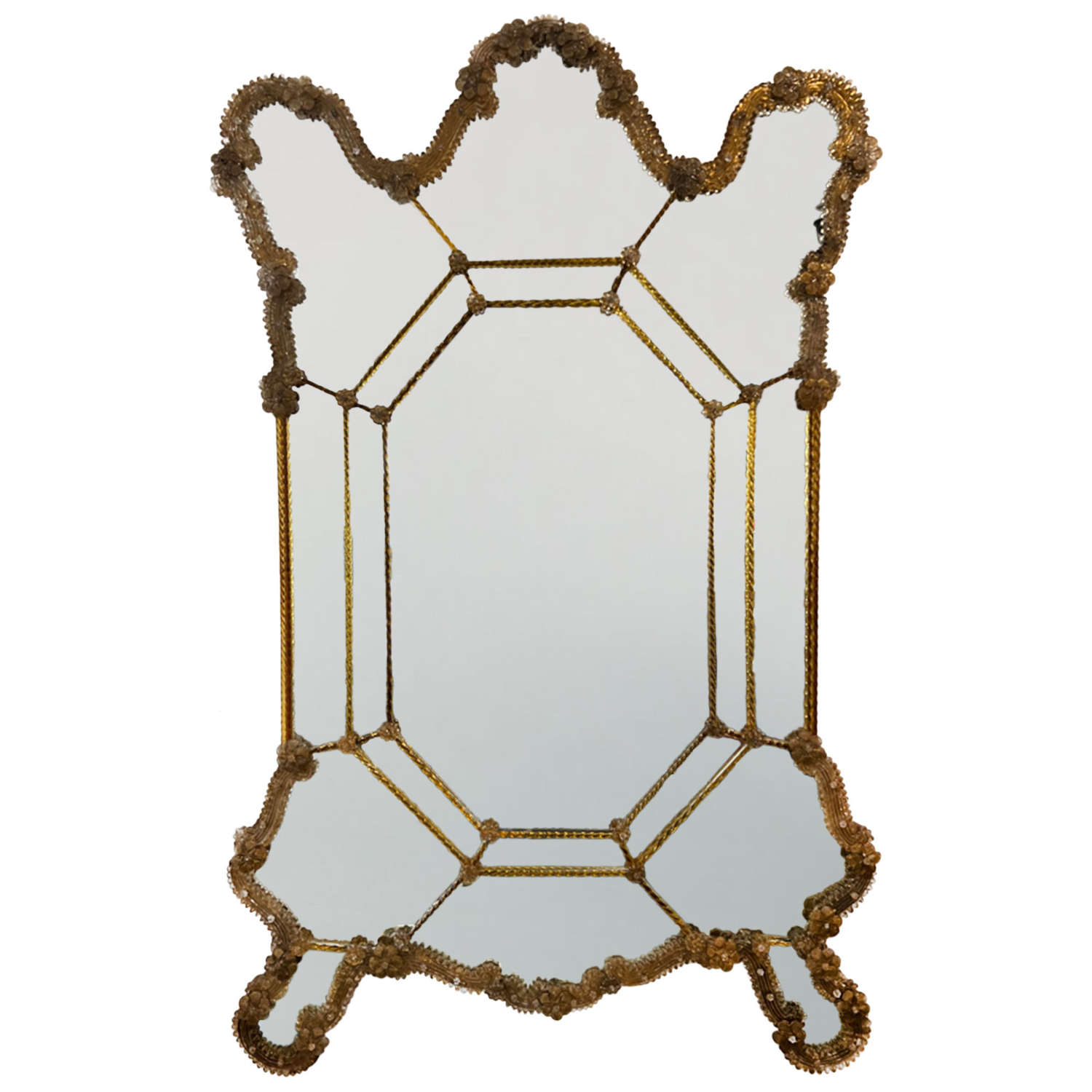 Italian 1940s Murano Glass Mirror