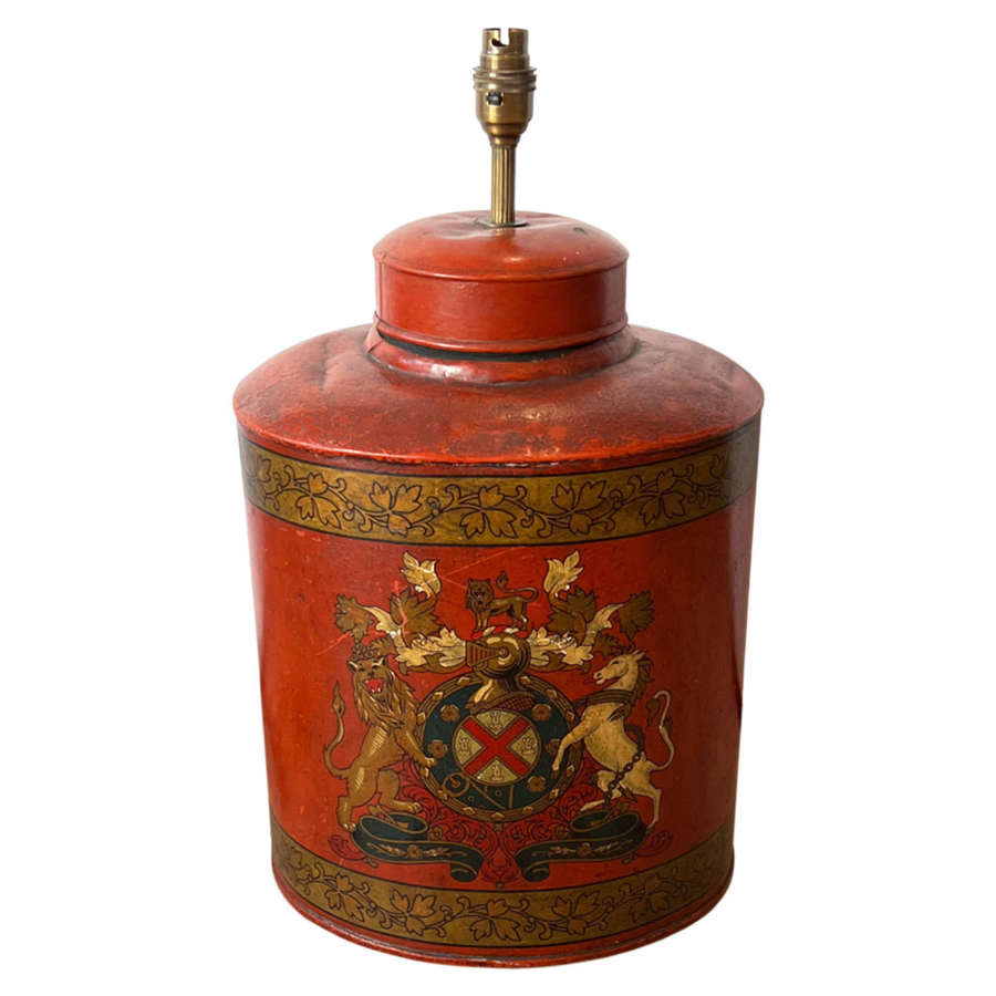 French 19th Century Tea Canister Table Lamp