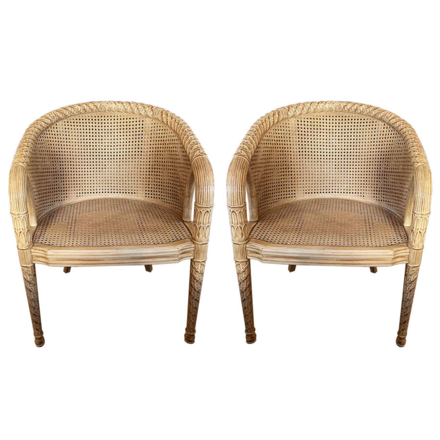 Pair of French 1960s Cane Chairs