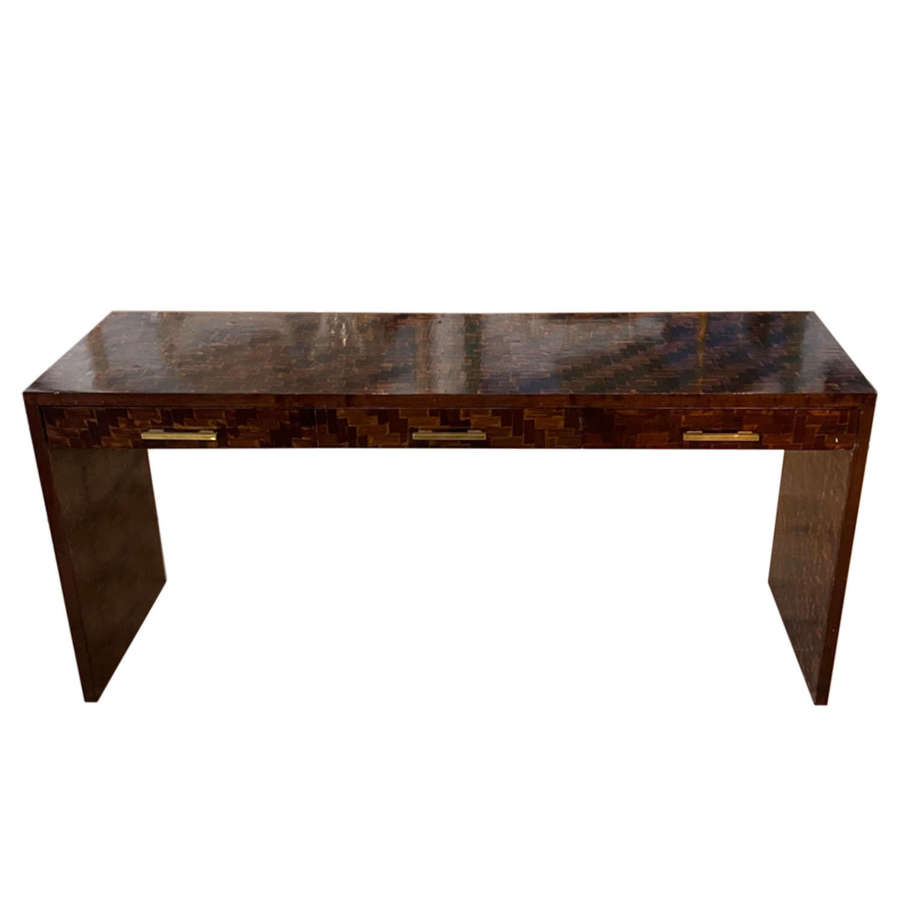 French 1970s Oak Parquetry Console