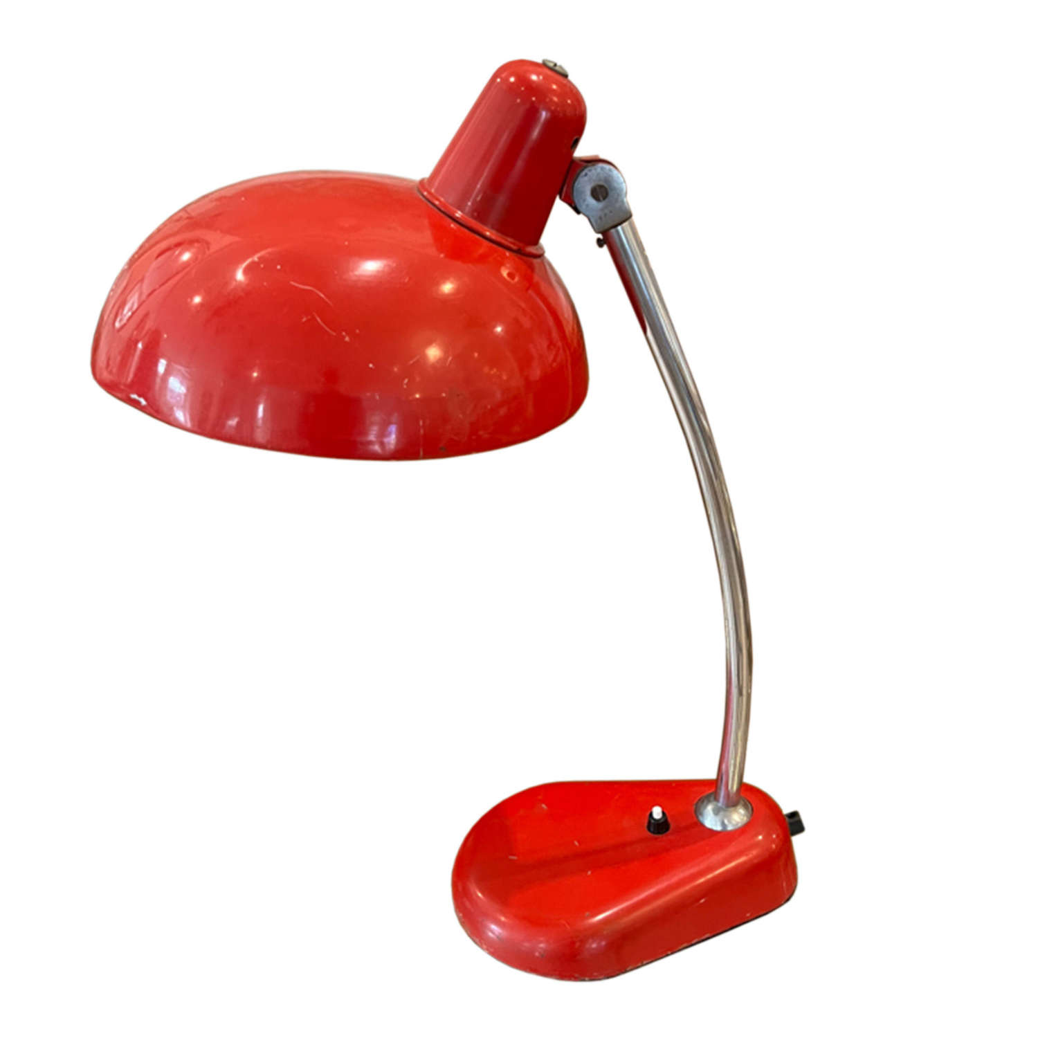 French 1960s Red Desk Lamp