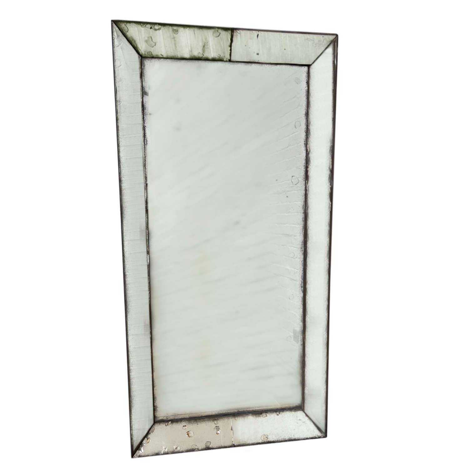Large French 1970s Mirror With Antiqued Glass