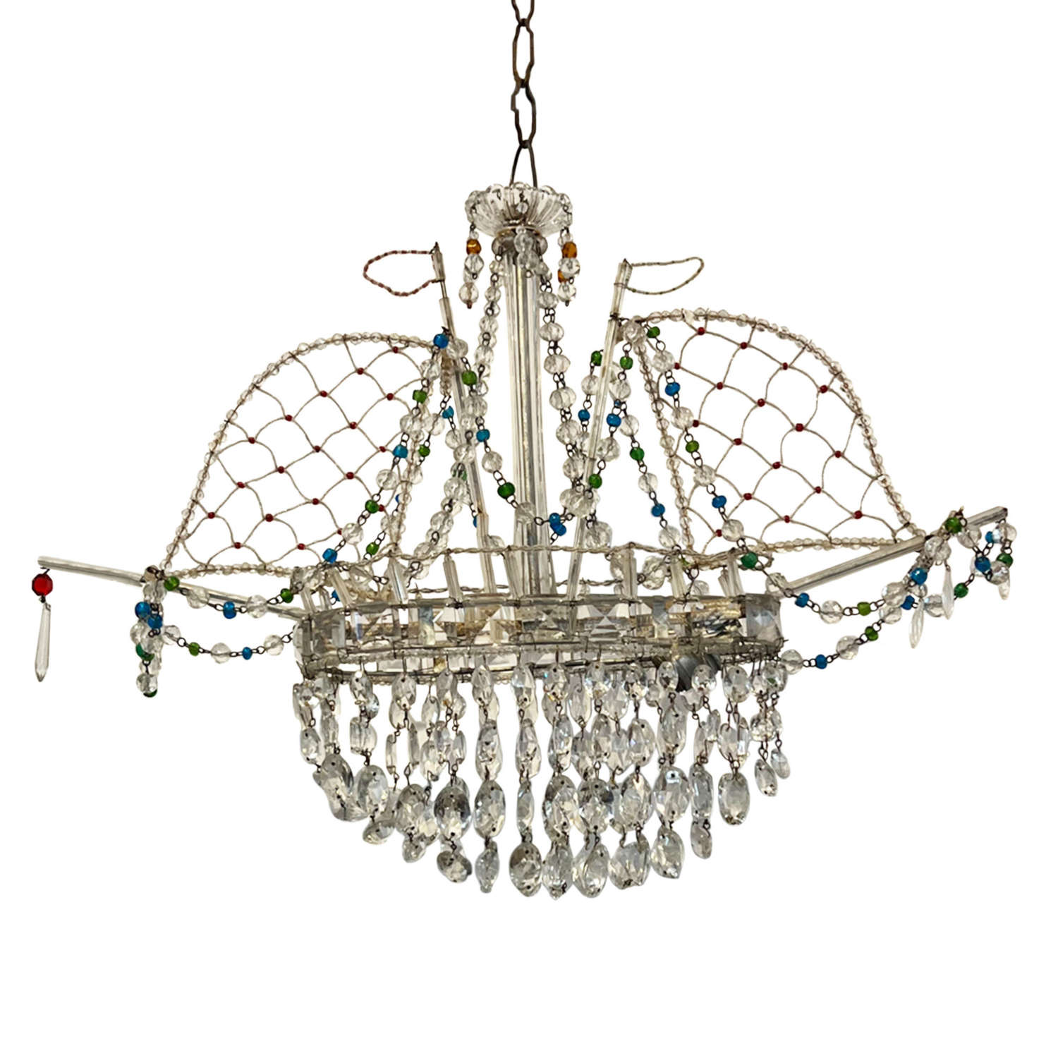 French 1950s Little Ship Chandelier